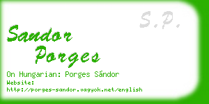 sandor porges business card