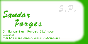 sandor porges business card